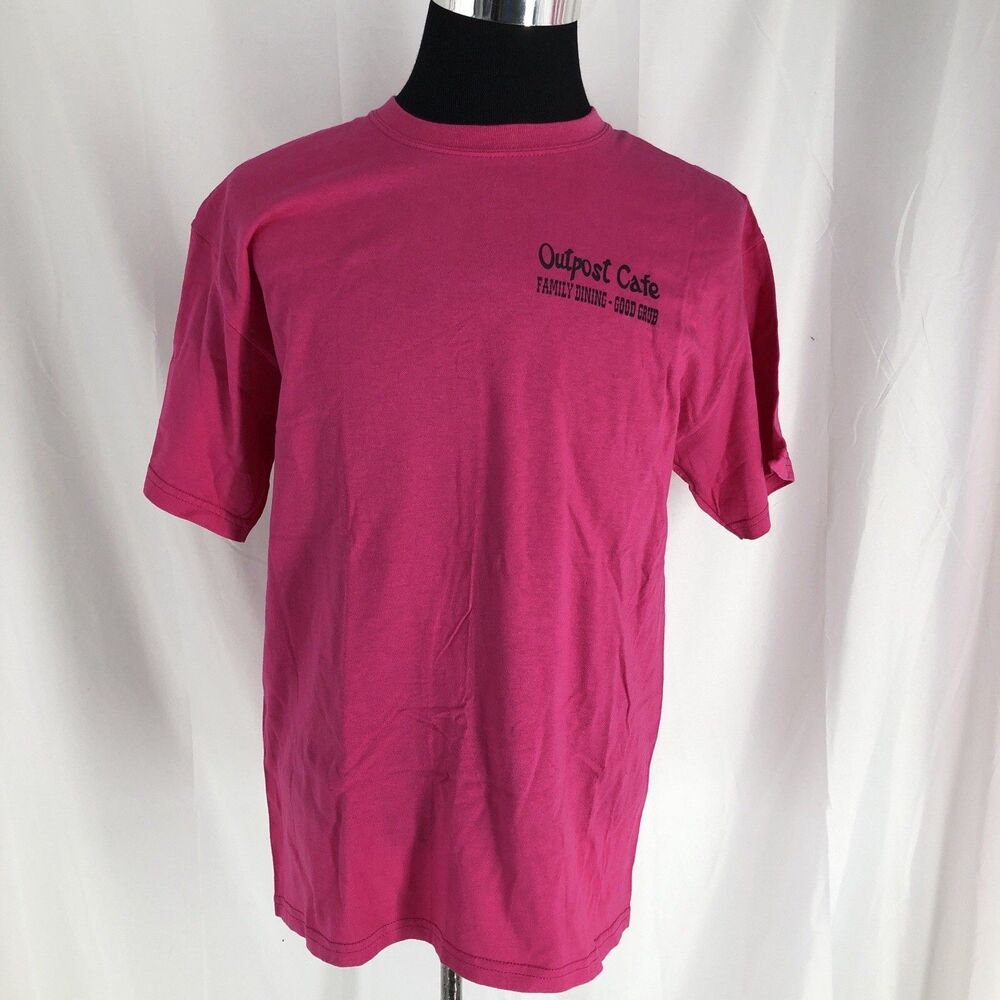 Outpost Cafe Oak Hills California Pink T shirt Large